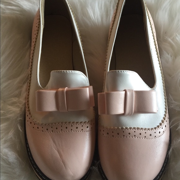 no brand Shoes - Pink and white bowed flats